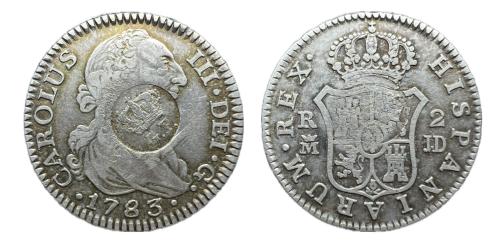 239 - Carlos III (1759-1788). 2 reales. 1783. Madrid. JD. (Cal-1314).