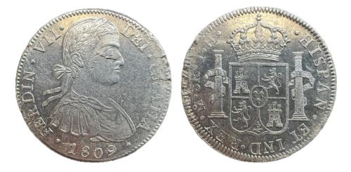 247   -  Fernando VII (1808-1833). 8 reales. 1809. México. TH. (Cal-1308)