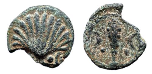 25 - Arse-Saguntum. ¿1/8 de calco?. 300-200 a.C. Sagunto (Valencia).