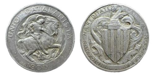 256   -  Centenario de la Peseta (1868-1931). Alfonso XIII (1886-1931). 1 peseta. 1900. Unión Catalanista. Barcelona.