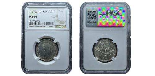 264   -  Estado español (1936-1975). 25 Pesetas. 1957 (58).