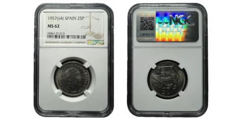 266   -  Estado español (1936-1975). 25 Pesetas. 1957 (64).