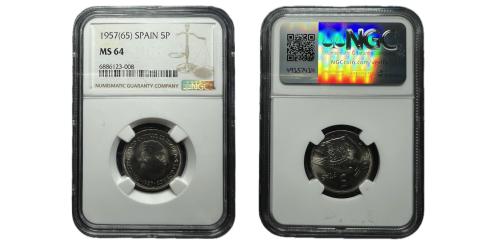 272   -  Estado español (1936-1975). 5 Pesetas. 1957 (65).