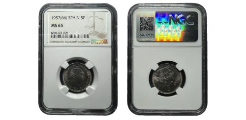273   -  Estado español (1936-1975). 5 Pesetas. 1957 (66).
