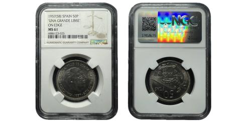 275   -  Estado español (1936-1975). 50 Pesetas. 1957 (58).