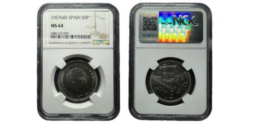 278   -  Estado español (1936-1975). 50 Pesetas. 1957 (60).  Madrid. NGC MS 64