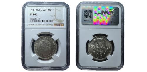 279   -  Estado Español (1936-1975). 50 pesetas. 1957*67. Madrid. (Cal-136)