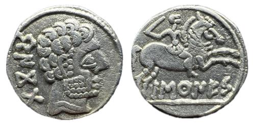 28   -  Baskunes-Barskunes. Denario. 120-20 a.C. Pamplona. (Abh-215). (MIB-87/14).