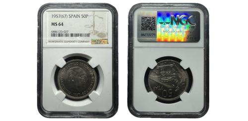280   -  Estado español (1936-1975). 50 Pesetas. 1957 (59).