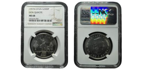 284   -  Juan Carlos I. 1997.  2000 pesetas. (AC. 175). 450º Aniversario de Cervantes.