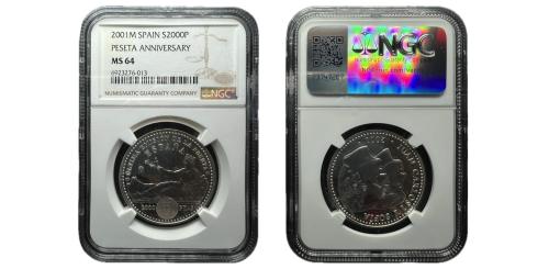 286   -  Juan Carlos I. 2001.  2000 pesetas. (AC. 179). Última emisión de la peseta