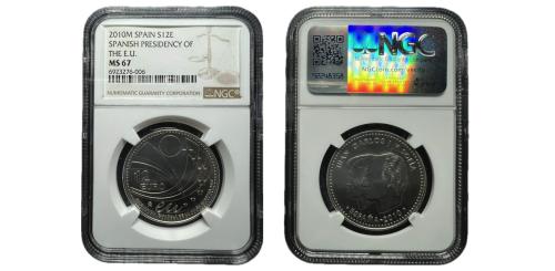 289   -  Juan Carlos I. XXV Aniversario de la Constitución. 12 euros. 2003.NGC MS 66