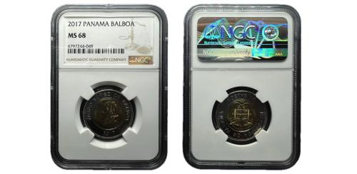 293   -  1 Balboa  Panamá -  2017   NGC MS 68