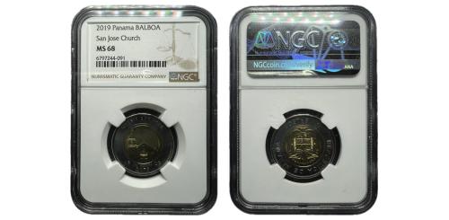 295   -  1 Balboa  Panamá - Iglesia San Jose NGC MS 68 (6797244-010) KM# 165