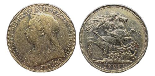 297   -  Gran Bretaña. Soberano. 1900. (Km-785). Au. 8,00 g. MBC+.