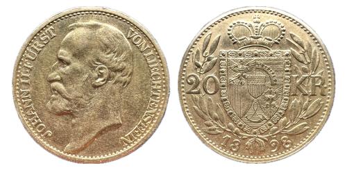 299   -  Liechtenstein. Juan II. 20 coronas. 1898. Liechtenstein. (Km-E4).