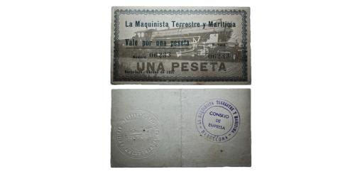 314   -  Barcelona. La Maquinista Terrestre y Maritima. 1pta. (RGH. 6802).E.