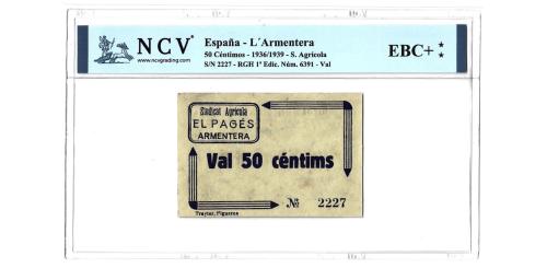 320   -  Gerona. L’Armentera. 50cts. (RGH. 6391). RRR. SC-.