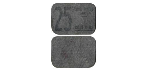 321   -  Valencia. Carcer. 25cts. (RGH. 1643). RR.