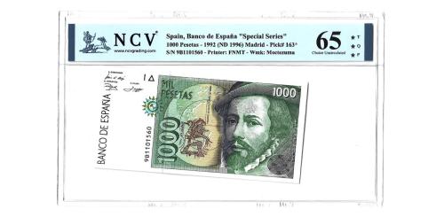 338   -  España. 1000ptas(2). 1992. Pick#163*. S/N 9B1101560/61. 65TQP.