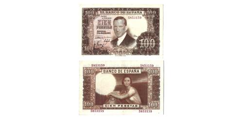343   -  España. 100pts. 1953. Pick#145a. S/N 5853159. EBC.