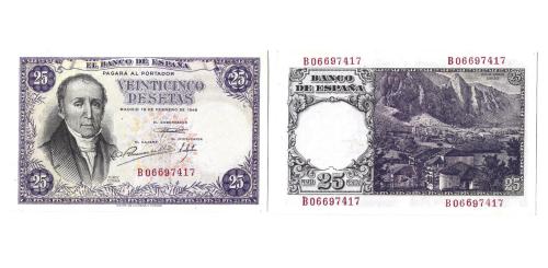 356   -  España. 25pts. 1946. Pick#130a. S/N B06697417.