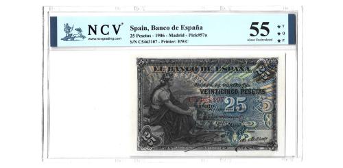 363   -  España. 25pts. 1906. Pick#57a. S/N C5463107. 55TQP