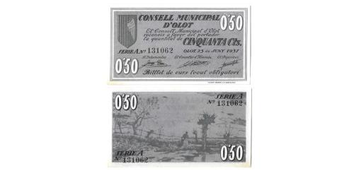 369   -  Gerona. Olot. 50cts. (RGH. 8952). C. EBC.