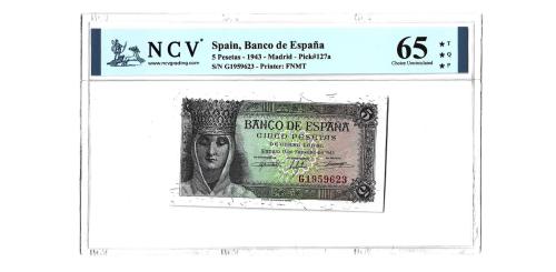 373   -  España. 5 ptas. 1943.