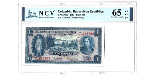 383   -  Colombia. 1 Peso Oro. 1953.