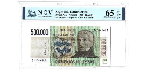 386   -  Argentina. 500000 Pesos. 1980/83.