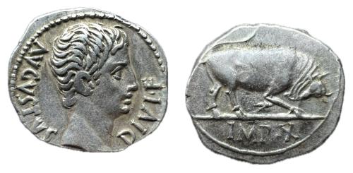 59   -  Augusto. Denario. 15-13 a.C. Lugdunum. (Ffc-108).