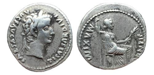 63   -  Tiberio. Denario. 36-37 d.C. Lugdunum. (Ric-I 30).
