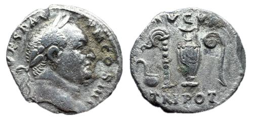 72   -  Vespasiano. Denario. 72-73 d.C. Roma. (