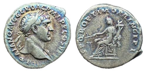 87   -  Trajano. Denario. 116 d.C. Roma. (Woytek 191c).