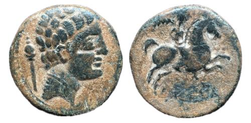 107 - Lauro. As. 120-20 a.C. Llerona (Barcelona). (Abh-1686). (Acip-1367) (MIB 1367 | 54/19).
