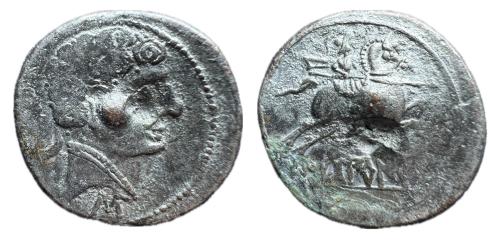 123   -  Sekobirikes. Denario. 120-30 a.C. Saelices (Cuenca). (Abh-2169). (MIB-125/12b)