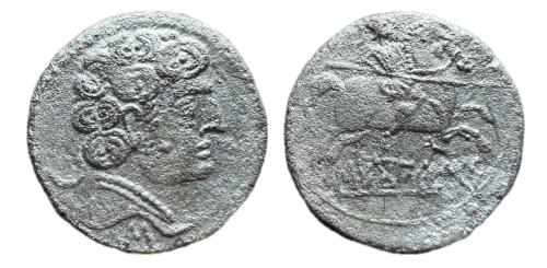 124   -  Sekobirikes. Denario. 120-30 a.C. Saelices (Cuenca). (Abh-2169). (MIB-125/05a).