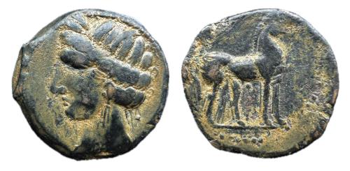127   -  Zeugitania. Calco. 236-215 a.C. Cartago. (Gc-6510 similar)