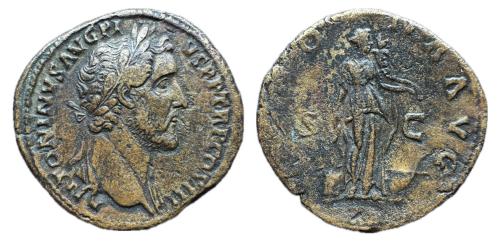 158   -  Antonino Pío, 138-161. Sestercio. Roma. 140-144 d. C.