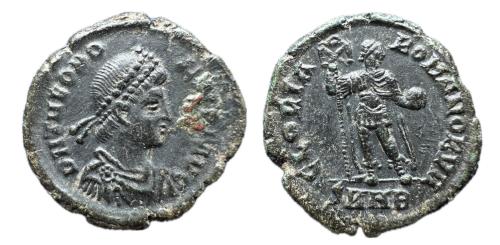 257   -  Teodosio I. Maiorina. 393-8 d.C. Heraclea. (Spink-20488).