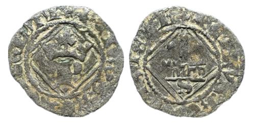 281 - Reino de Castilla y León. Pedro I (1350-1368). Dinero. Sevilla. (Bautista-542).