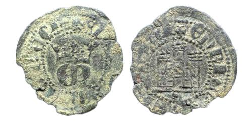 284 - Reino de Castilla y León. Enrique II (1368-1379). 1/4 real de vellón. Sevilla. (Bautista-616 var)