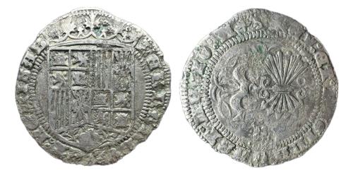 294   -  Fernando e Isabel (1474-1504). 1 real. Burgos. (Cal-308).