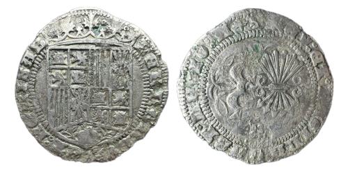 294   -  Fernando e Isabel (1474-1504). 1 real. Burgos. (Cal-308).