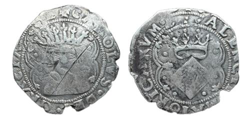 306   -  Carlos I (1516-1556). 2 reales. Valencia. (Cal-39 variante).