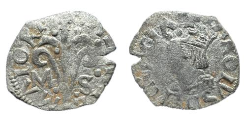 307   -  Carlos I (1516-1556). 1 dinero. Valencia.