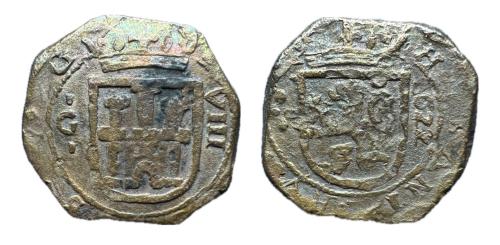 336   -  Felipe IV (1621-1665). 8 maravedís. 1622. Granada. (Cal-334).