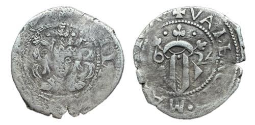 345 - Felipe IV (1621-1665). Dieciocheno. 1624. Valencia. (Francisco Macías Serrano A1).