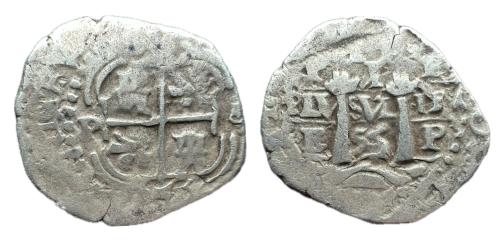 358   -  Felipe IV (1621-1665). 1 real. 1655. Potosí. E. (Cal-757).
